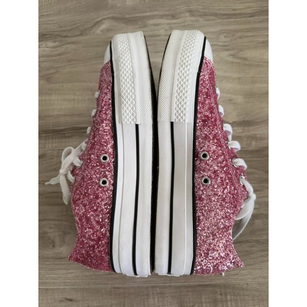 Converse Chuck Taylor All Star Pink Sparkling Glitter Low Top Shoes-Size 9 - Picture 4 of 7